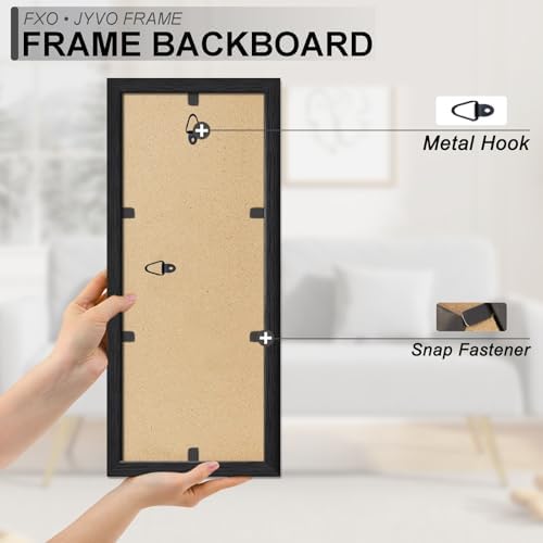 Fxojyvo 5x14 Picture Frame Set of 4 Black Engineered Wood Wall Hanging - Image 6