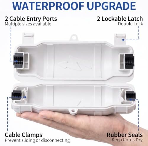 6 Pack Outdoor Extension Cord Safety Cover, Waterproof, White - Image 4