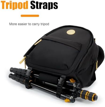 Cwatcun Midi Camera Backpack for Women, DSLR Bag with Tripod Strap - Image 6