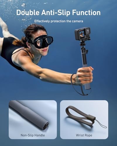 TELESIN Diving Selfie Stick & 0.1s Open Mini Tripod for DJI GoPro Insta360 - Image 6