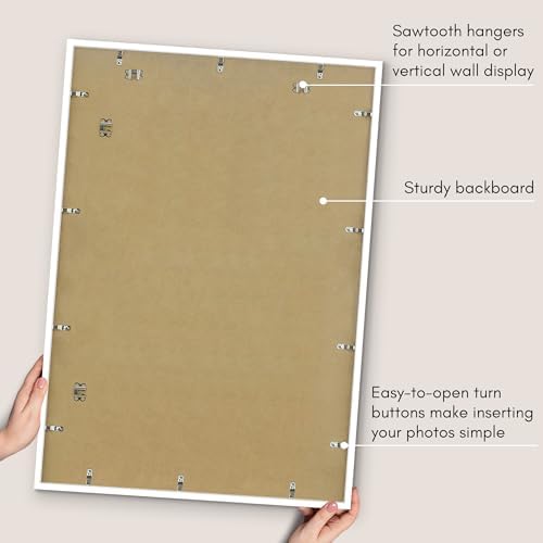 Americanflat 28x40 Poster Frame - Matted to 24x36 - Slim Molding - White - Image 6