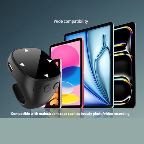 Tangxi Phone Scrolling Ring Remote Control, Wireless Page Turner for Phone Tablet Camera, Bluetooth 5.3 Air Finger Ring Mouse with a Touchpad (Black) - Image 4