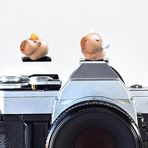 Camera Hot Shoe Cover, Cartoon Hot Shoe Cap, Hot Shoe Protector Compatible with Sony Fujifilm Fuji Canon Nikon Pentax Leical Panasonic (2pcs Sauna Capybara) by MENGSOOD