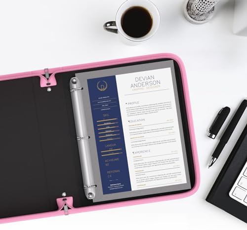 Fireproof 3 Ring Binder with Zipper, 1.5" D Rings Holds 375 Sheets - Image 5