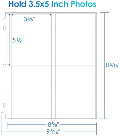 MaxGear 60 Pack Photo Sleeves for 3 Ring Binder (480 Pictures), 3.5x5 in - Image 3