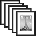 upsimples 8.5 by 11 Picture Frame, Gallery Wall Frames Set of 5, Black by upsimples