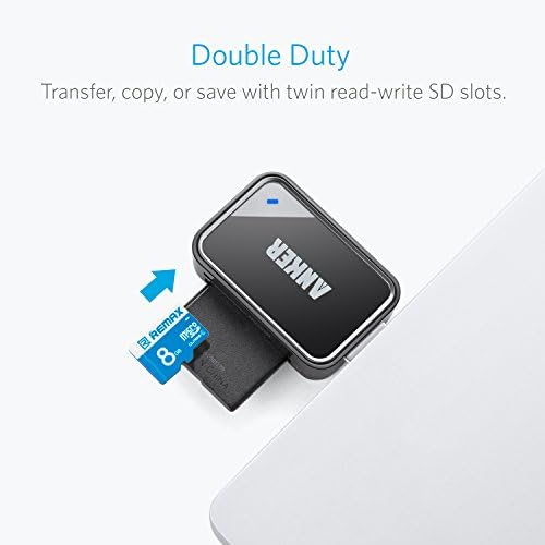 Anker USB 3.0 SD Card Reader, 2-in-1 for SDXC, SDHC, MMC, RS-MMC, Micro SDXC, Micro SD, Micro SDHC, UHS-I Cards - CardReader, Micro SD Card Reader (Pack of 2) - Image 2