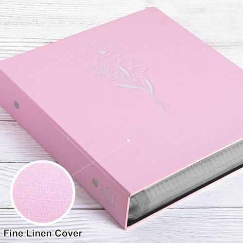 Lanpn Scrapbook Photo Album 12x12 2 Packs, Linen Cover Archival Acid Free Top Load 3 Ring Binder Folder Photo Book 12 x 12 with 30 Plastic Sleeves 60 Pages Pink - Image 3
