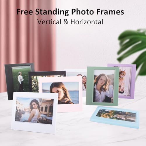 8 Packs Tabletop Photo Frame for Instax Wide Film - Desk Stand Up Display Small Picture Frame for Instax WIDE EVO/400/300/210 Instant Camera Film,4.25x3.38'' Photo Frame - Colorful - Image 5