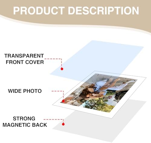 CAIYOULE Magnetic Picture Frame for Polaroid Fujifilm Instax Wide Photo - Image 3