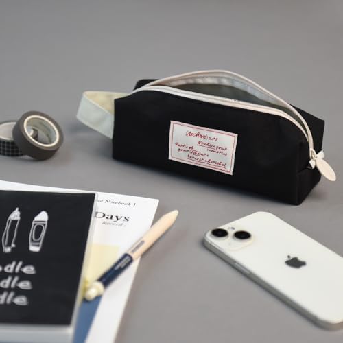Monolike Archive 247 Block Pencil Case, Real black - Pen Pouch, Portable Pencil Bag, Office Pouch case - Image 3