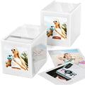 WINKINE Acrylic Polaroid Photo Frame & Film Storage Box for Polaroid i-Type/600/SX-70 Films, Instax Frame 4.2’’x3.5’’ with Sliding Lid, Wedding Guest Book Alternative, White, 2 Pack by WINKINE