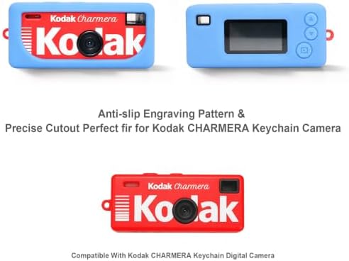 BOVKE Soft Silicone Case for KODAK CHARMERA Keychain Digital Camera, Blue - Image 2