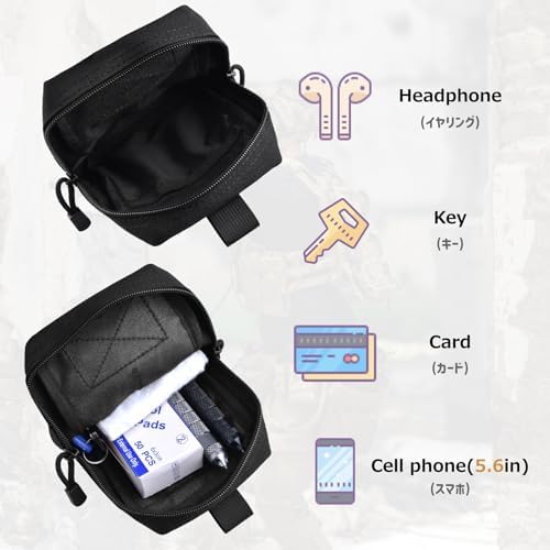 Azarxis Molle Pouches, Tactical Compact EDC Small Utility Pouch Waist Bags Sundries Storage Admin Organize Gear Gadget for Military Backpack - Image 5