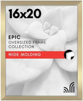Americanflat 16x20 Poster Frame - Gold Engineered Wood with Polished Plexiglass - Wide Picture Frame for Vertical or Horizontal Wall Display - Epic Collection - Gold by Americanflat