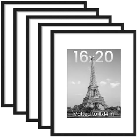 upsimples 16x20 Picture Frame, Gallery Wall Frames Set of 5, Black by upsimples