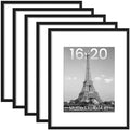 upsimples 16x20 Picture Frame, Gallery Wall Frames Set of 5, Black by upsimples