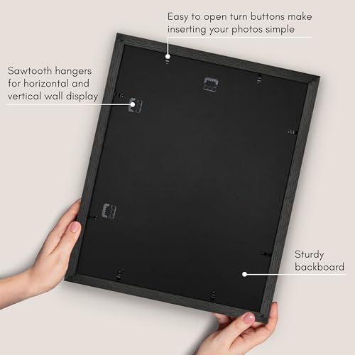 Americanflat 16x20 Poster Frame - Matted to 12x16 - Black - Image 6