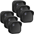 Silicone Case Cover for All-New Blink Outdoor 4 (4th Gen), Weatherproof Protective Skin Cover with Hat Brim, 6 Pack, Black by QOPOTO