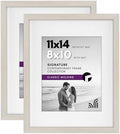 Americanflat 11x14 Picture Frame 2-Pack - Matted to 8x10 - Light Wood by Americanflat