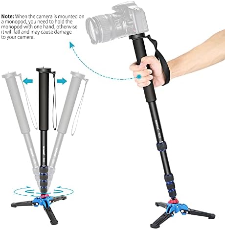 NEEWER Extendable Camera Monopod with Detachable and Foldable Stand Base - Image 3