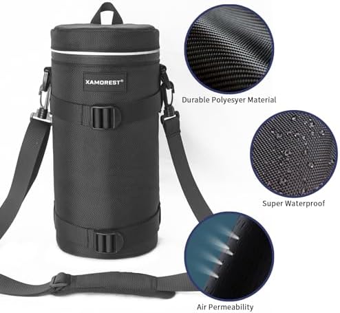 Camera Lens Case Lens Bag Compatible (5.51" x 14.56"(Nylon, Black)) - Image 3
