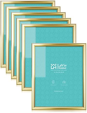 LaVie Home 8x10 Picture Frames (6 Pack, Gold) Simple Designed Photo Frame with High Definition Glass for Wall Mount & Table Top Display, Set of 6 Classic Collection by LaVieHome