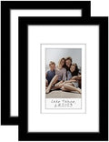Americanflat 4x6 Picture Frame - Set of 2 - Use as 2x3 Frame with Mat for Instant-Print Photos - Black Mini Picture Frames for Tabletop and Wall Display with Shatter-Resistant Glass by Americanflat