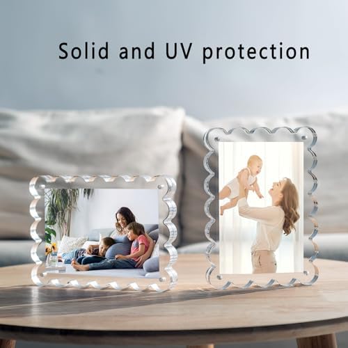 Chivalral 3 Pack 4x6 Acrylic Picture Frame, Double-Sided Tabletop Display - Image 4