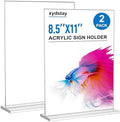 xydstay 8.5x11 Acrylic Sign Holder,Clear Table Display Stand,2 Pack by xydled