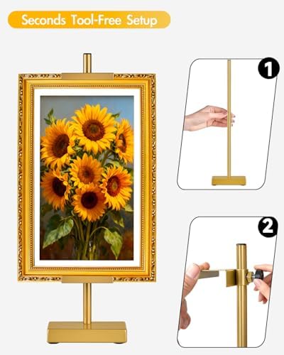 Rofio Gold Easel, 17" Adjustable Tabletop Picture Frame Stand for Signs - Image 5