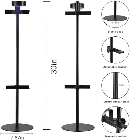 Adjustable Desktop Photo Frame Stand with Magnetic Wall Painting Light, Holds Picture Frames up to 30 Inch,with Rechargeable Battery,Metal Vertical Stand with 3 Color Temperature & 13RGB Poster Lights, for Displaying Picture Frames, Artworks (2 Packs, ... - Image 4