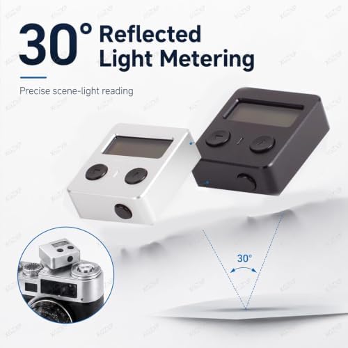 Lightweight Camera Top Light Meter, Ambient Light Digital Exposure Meter, Adjustable Shoe Mount, Ev Range 1–22, 30° Fov with OLED Display, for Film Cameras, Photography and Studio Use - Image 7