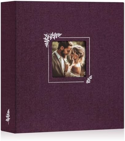 Lanpn Scrapbook Photo Album 8.5x11, Linen Window Design Cover Top Load 3 Ring Folder Binder Photobook Photo Book 8.5 x 11 inch with 30 Plastic Sleeves 60 Pages Purple by Lanpn
