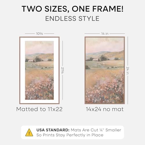 Homeforia 14x24 Mocha Picture Frame, High-End Metal, 11x22 Mat, Glass - Image 2