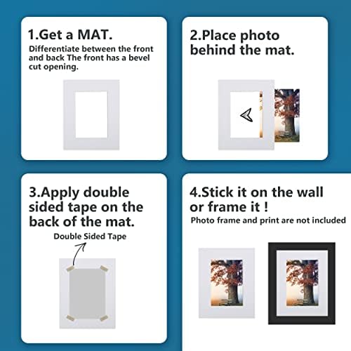Somime 8x10 Precut Picture Mats,White 8x10 Picture Mats for 5x7 Photo - Image 6