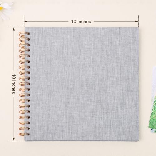 Scrapbook Photo Album 10x10 Inches 80 Pages Linen Cover Grey - Image 3
