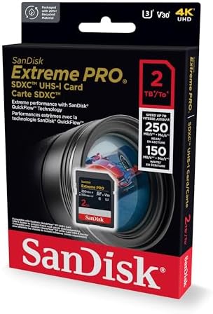 SANDISK 2TB Extreme PRO SDXC UHS-I Memory Card - Up to 250MBs - C10, U3, V30, 4K UHD, SD Card - SDSDXXD-2T00-GN4IN - Image 5