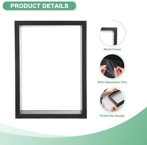 M METERXITY Dried Flower Frame 5x7in Double Acrylic for DIY Black - Image 2