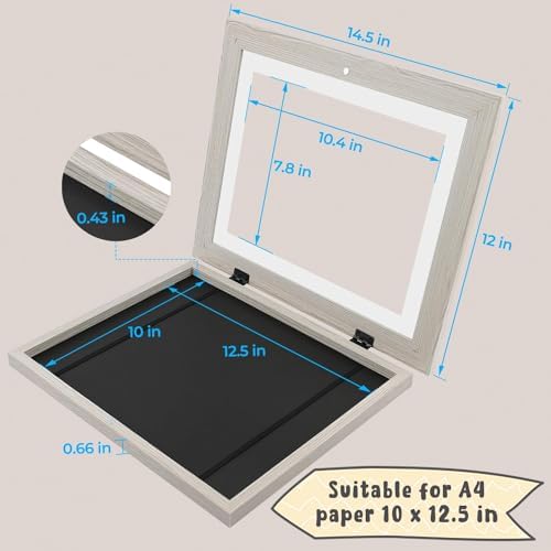 8 Pack 10x12.5 Front-Opening Kids Artwork Frames Changeable (Grey) - Image 3