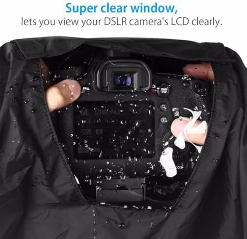 VILLCASE Universal Waterproof Camera Rain Cover, Outdoor DSLR Protective Sleeve, Water-Resistant Digital Camera Protector for Photography in Rainy Weather - Image 5