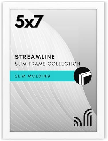 Americanflat 5x7 Picture Frame - Slim Molding - White by Americanflat