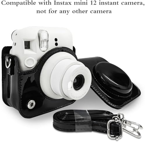 Sunmns Accessories Bundle Kit Compatible with Instax Mini 12 Instant Camera, Include Case Album Stickers Photo Frames Filters Strap (Black) - Image 2
