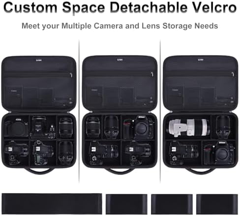 Large Camera Case Bag for Canon/Sony/Nikon Camera and Multiple Lens Navy - Image 2