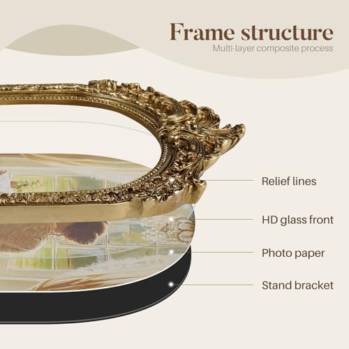 Cuspin 4x6 Vintage Arched Picture Frame Gold Ornate Resin Photo Frame - Image 5
