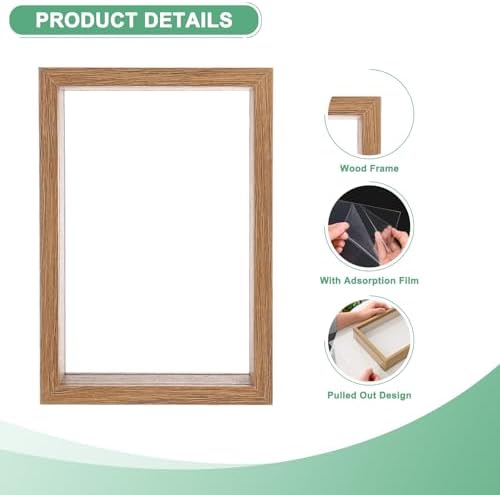 M METERXITY Dried Flower Frame 4x6in Double Acrylic for DIY Wood Color - Image 2
