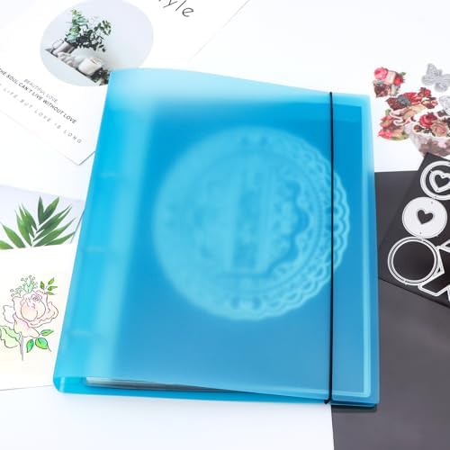 A4 Dies and Stamps Storage Book Binder Folder, Page Protectors Pockets Inserts Organizer for Cutting Dies Stencil Album Stamp Crafts, 1Pcs Blue Storage Book Cover & 20 Inserts with 1/2/3/4 Pockets - Image 5