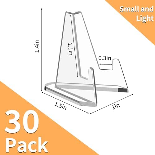 NIUBIER Card Display Stand, Arcylic Card Holder, Clear Mini Easel 1.4 in - Image 2