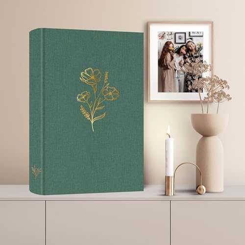 Holoary Photo Album 4x6 300 Photos, 300 Pockets 4”x6” Picture Album, Linen Fabric Cover Big Picture Book for Photos with Writing Area, 4x6 Photo Albums for Family Weddings Travel Memories(Dark Green) - Image 6