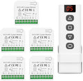 DieseRC 5pcs Wireless Smart Roller Shutter Controller with 1pcs RF Remote Control, Compatible with Google Home/Alexa APP Control and Manual Switch, Electric Motor WiFi Switch by DieseRC